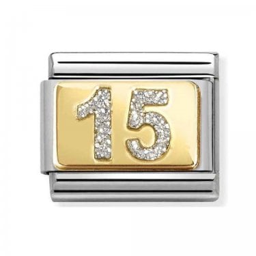 Nomination Silver Glitter 15 Yellow Gold Charm