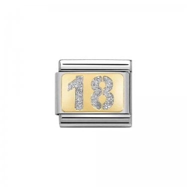 Nomination Silver Glitter 18 Yellow Gold