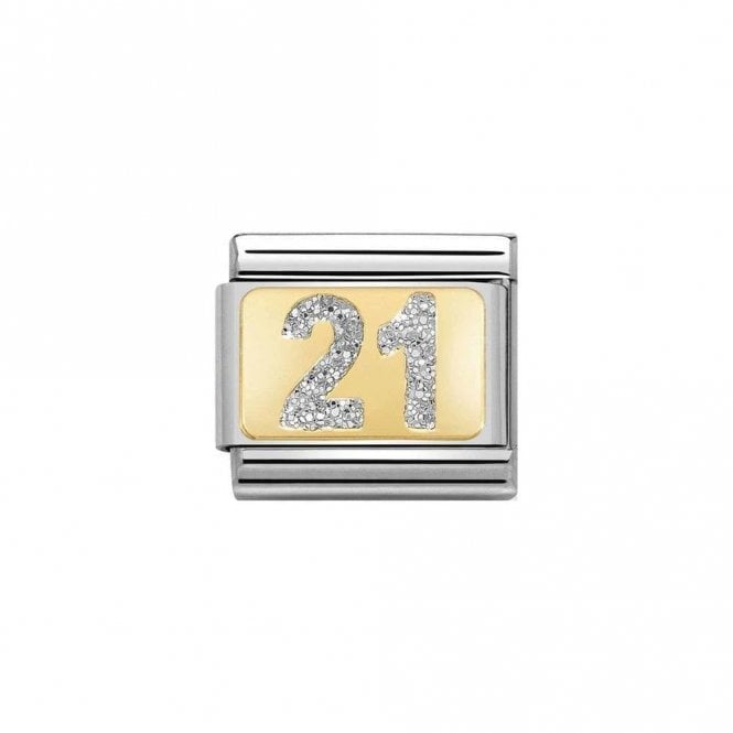 Nomination  Silver Glitter 21 Yellow Gold