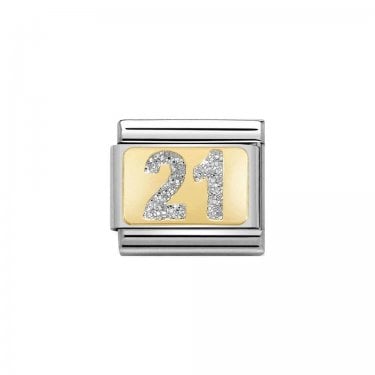 Nomination Silver Glitter 21 Yellow Gold