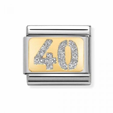 Nomination Silver Glitter 40 Yellow Gold