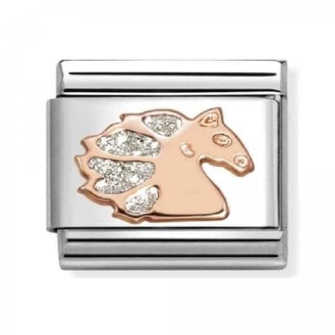 Nomination Silver Glitter Unicorn Rose Gold Charm