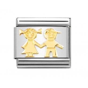 Nomination Sister and Brother Yellow Gold Charm
