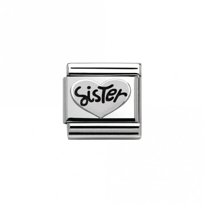 Nomination  SISTER Heart Silver Shine Charm