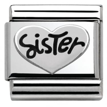 Nomination SISTER Heart Silver Shine Charm