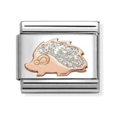 Nomination Sliver Glitter Hedgehog Rose Gold Charm