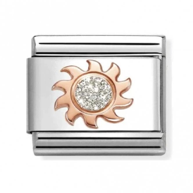 Nomination  Sliver Glitter Sun Rose Gold Charm