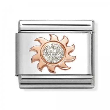 Nomination Sliver Glitter Sun Rose Gold Charm