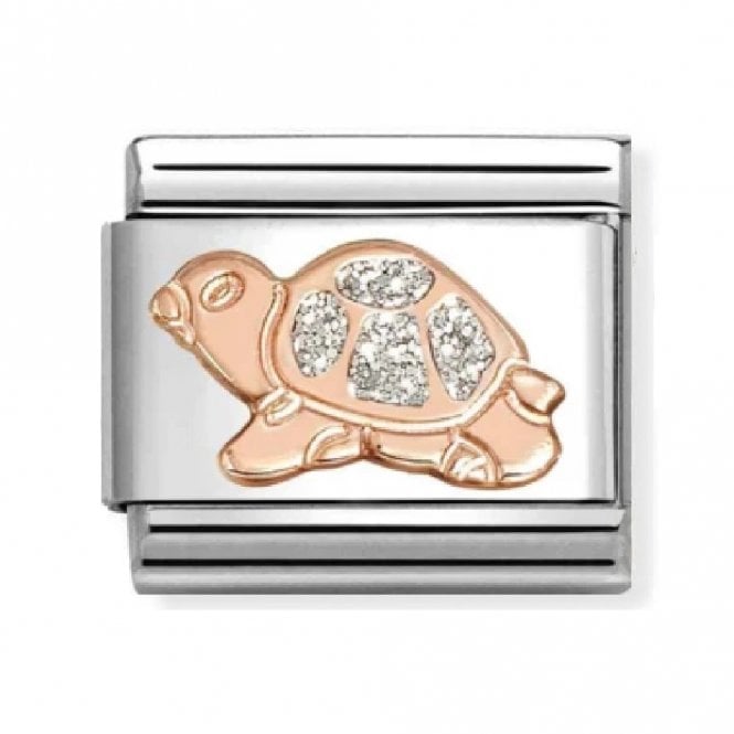 Nomination  Sliver Glitter Turtle Rose Gold Charm