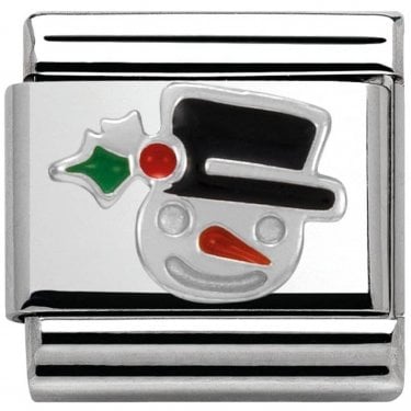 Nomination Snowman Face Silver Shine