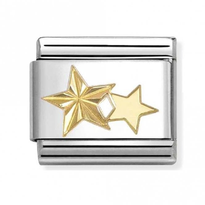 Nomination  Stars with Etched Detail Yellow Gold Charm