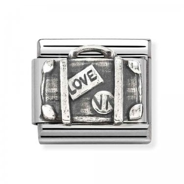 Nomination Suitcase Silver Shine Charm