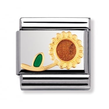 Nomination Sunflower With Stem Yellow Gold
