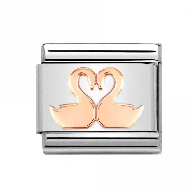 Nomination  Swans Rose Gold Charm