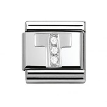 Nomination T Initial Silver Shine