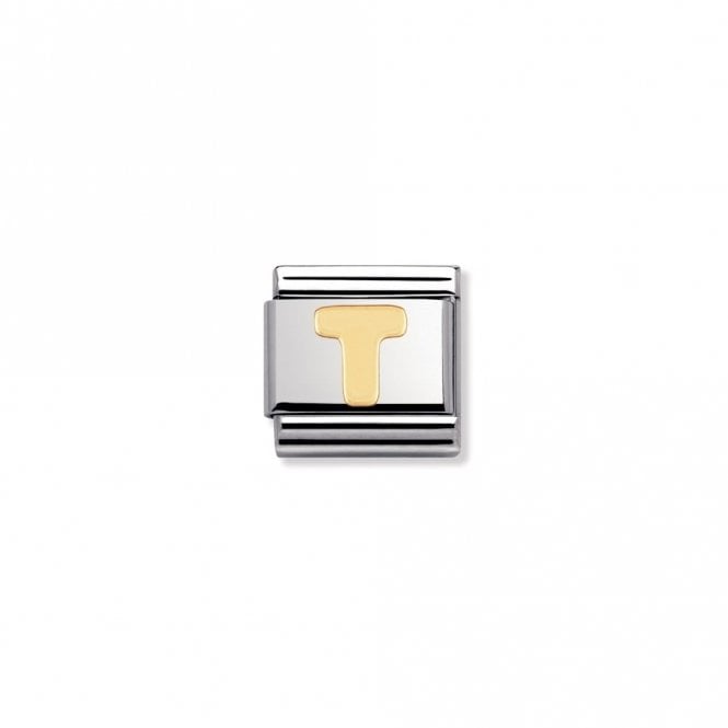 Nomination  T Initial Yellow Gold 