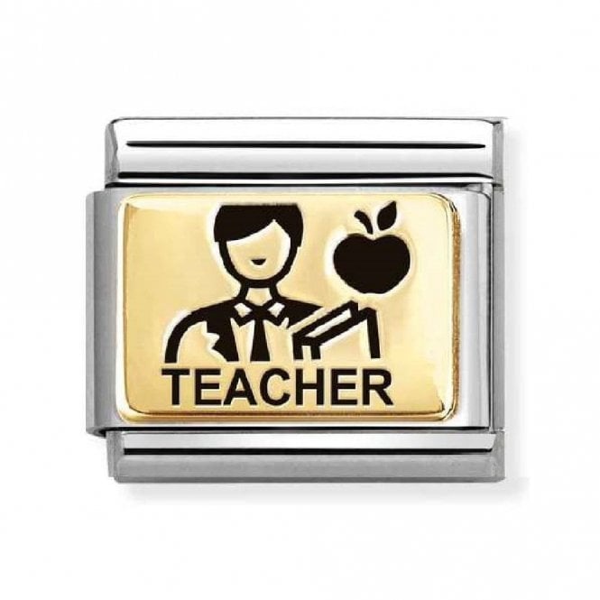 Nomination  Teacher (Him) Yellow Gold Charm