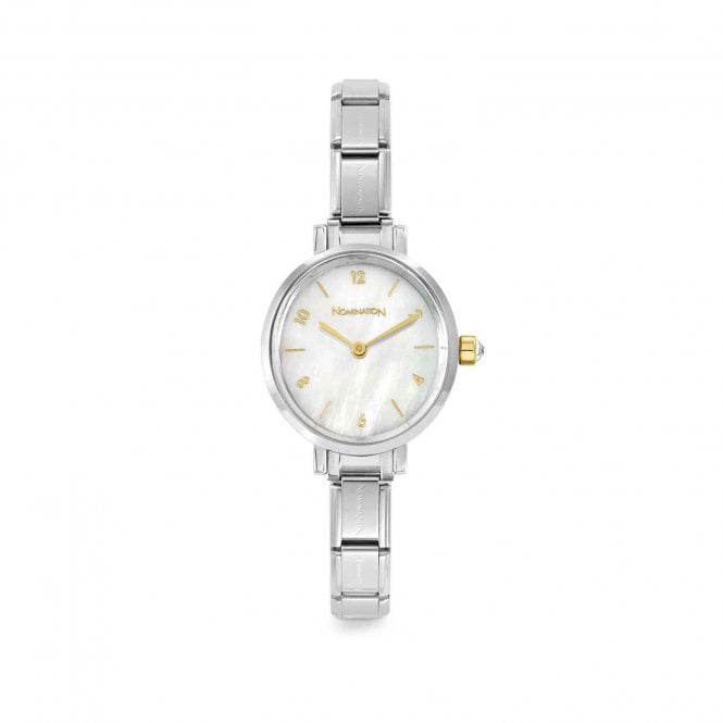 Nomination  Time Oval Mother of Pearl Dial Stainless Steel Watch