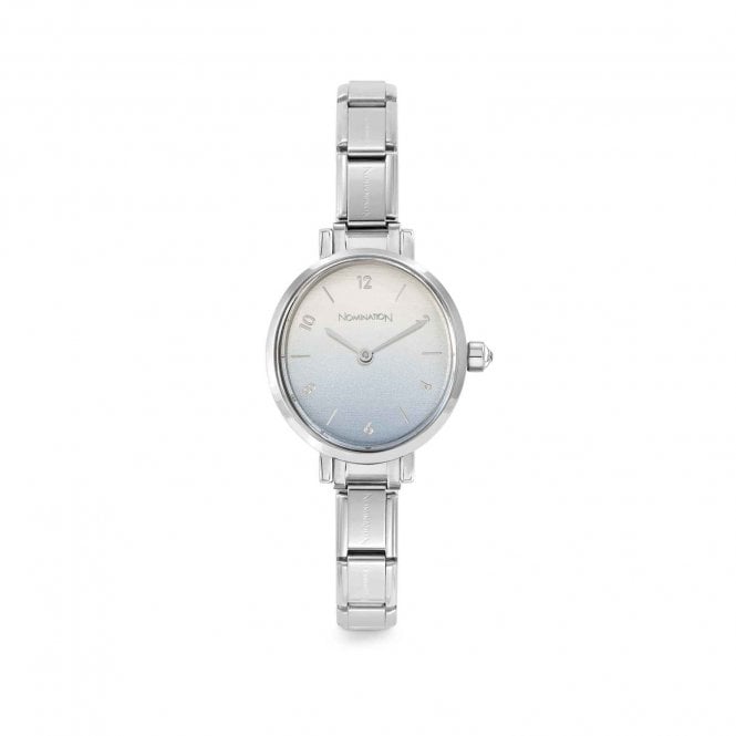 Nomination  Time Oval Pastel Blue Dial Stainless Steel Watch