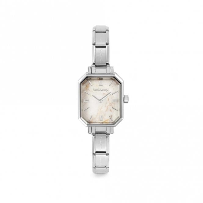 Nomination  Time Paris White Marble Dial Stainless Steel Watch