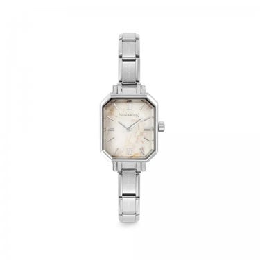 Nomination Time Paris White Marble Dial Stainless Steel Watch