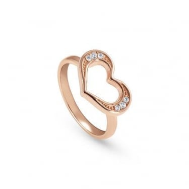 Nomination Unica Sterling Silver Gold Pink Heart Ring