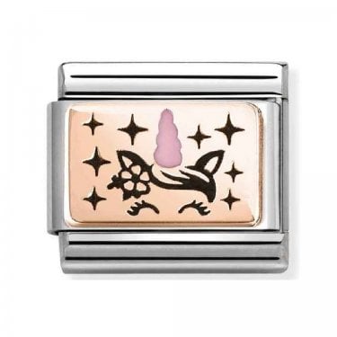 Nomination Unicorn with Pink Horn Rose Gold Charm