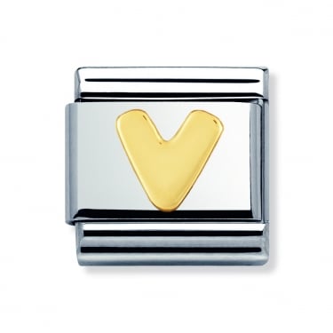 Nomination V Initial Yellow Gold 