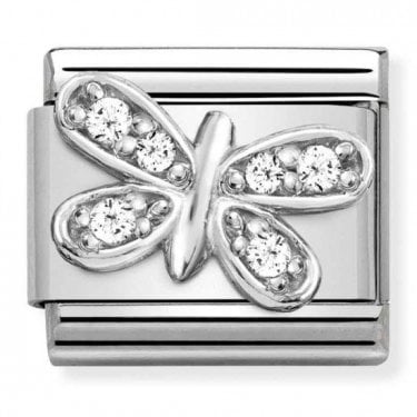 Nomination White Butterfly Silver Charm