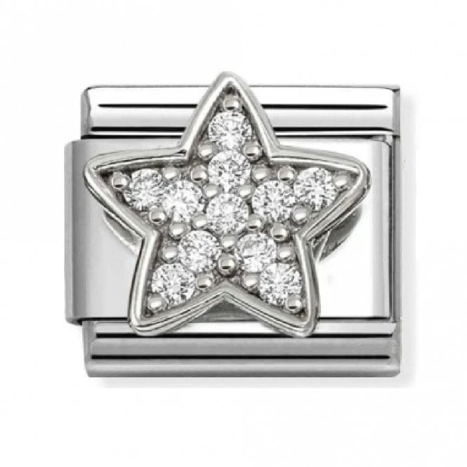 Nomination  White CZ Star Silver Shine Charm