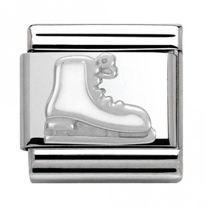 Nomination  White Ice Skate Silver Shine