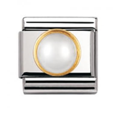 Nomination White Pearl Round Stone