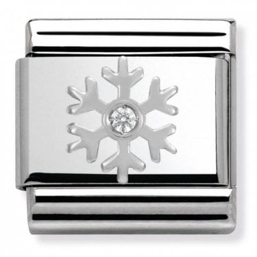 Nomination White Snowflake Silver Shine
