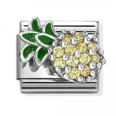 Nomination Yellow CZ Pineapple Silver Shine Charm