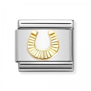 Nomination Yellow Gold Diamond Coated Horseshoe Charm