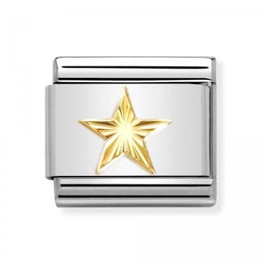 Nomination Yellow Gold Diamond Coated Star Charm