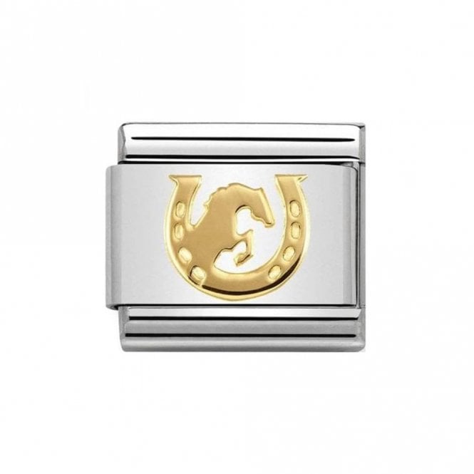 Nomination  Yellow Gold Horse Jumping Horseshoe