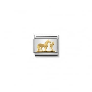 Nomination Yellow Gold Horse with Rider