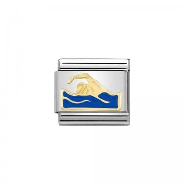 Nomination Yellow Gold Swimmer on Blue Water