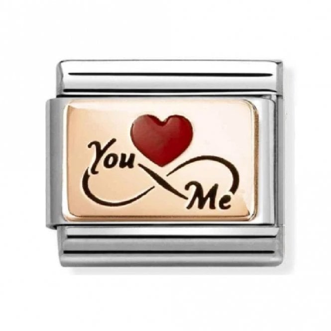 Nomination  You Me Infinity Red Heart Rose Gold Charm