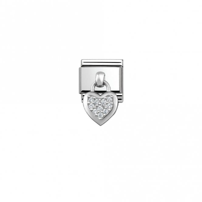 Nomination Nomintion Hanging CZ Heart Silver Shine