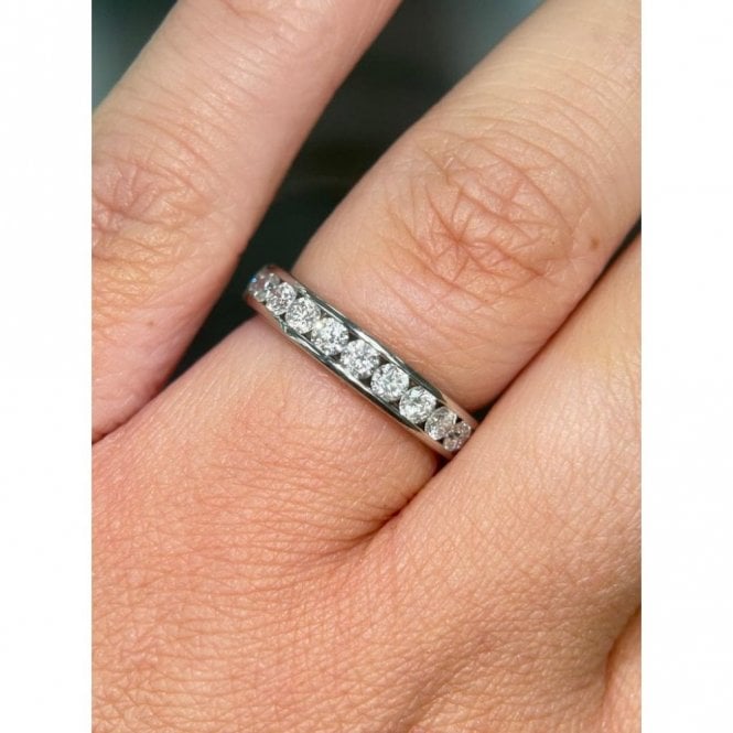 Faith Diamonds Palladium Channel Set 1.00ct Round Brilliant Diamond Ring