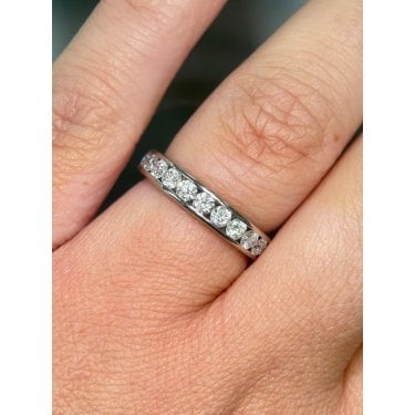 Palladium Channel Set 1.00ct Round Brilliant Diamond Ring