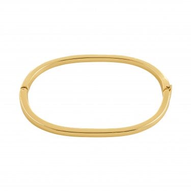 Pilgrim Alaia Plain Gold Tone Bangle 17.5cm