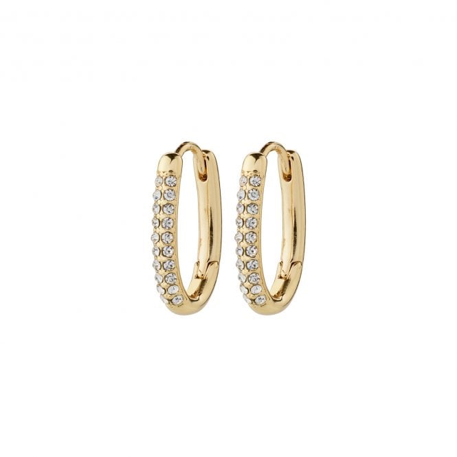 Pilgrim  Amiri Crystal Gold Tone Hoop Earrings 1cm    