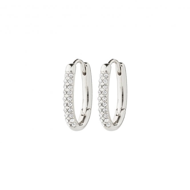 Pilgrim  Amiri Crystal Hoop Earrings 1cm 