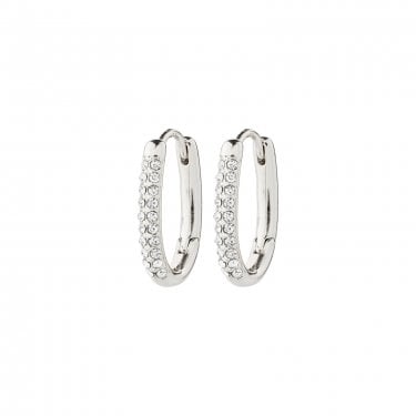 Pilgrim Amiri Crystal Hoop Earrings 1cm 
