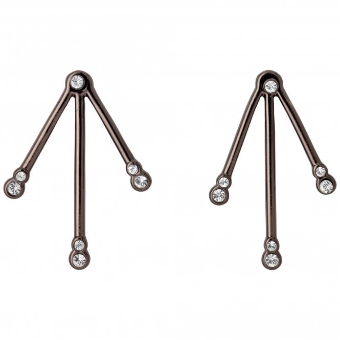 Pilgrim  Brown Plated Crystal Earrings