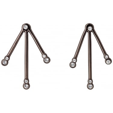 Pilgrim Brown Plated Crystal Earrings