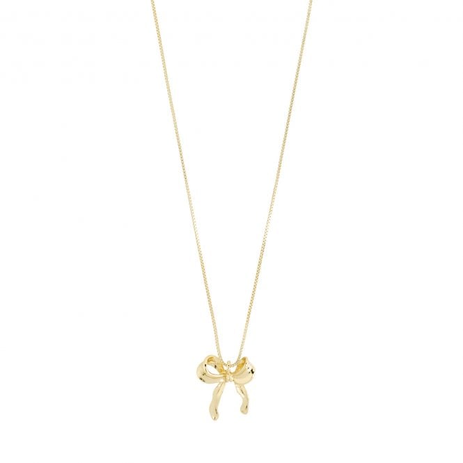 Pilgrim  Cassian Bow Gold Tone Necklace  40cm + 9cm  